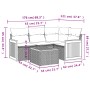 Set de muebles de jardín 5 pzas y cojines ratán sintético negro