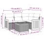 Set de muebles de jardín 5 pzas y cojines ratán sintético negro