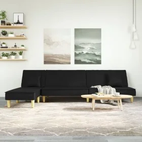 Sofá cama en forma de L tela negro 255x140x70 cm von vidaXL, Sofas - Ref: Foro24-3157249, Preis: 394,51 €, Rabatt: %