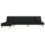 Sofá cama en forma de L tela negro 255x140x70 cm by vidaXL, Sofas - Ref: Foro24-3157249, Price: 394,48 €, Discount: %