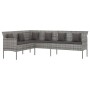 L-förmiges Gartensofa mit grauen synthetischen Rattankissen von vidaXL, Outdoor-Sofas - Ref: Foro24-362337, Preis: 264,40 €, ...