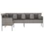 L-förmiges Gartensofa mit grauen synthetischen Rattankissen von vidaXL, Outdoor-Sofas - Ref: Foro24-362337, Preis: 264,40 €, ...
