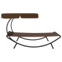 Outdoor lounger with canopy and brown pillow by vidaXL, Loungers - Ref: Foro24-48078, Price: 86,95 €, Discount: %
