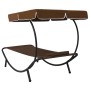 Outdoor lounger with canopy and brown pillow by vidaXL, Loungers - Ref: Foro24-48078, Price: 86,95 €, Discount: %