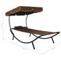 Outdoor lounger with canopy and brown pillow by vidaXL, Loungers - Ref: Foro24-48078, Price: 86,95 €, Discount: %