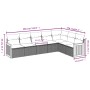 Set sofás de jardín 7 piezas y cojines ratán sintético beige