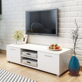 Weißes Hochglanz-TV-Möbel 120x40,5x35 cm von vidaXL, TV-Möbel - Ref: Foro24-243041, Preis: 103,42 €, Rabatt: %