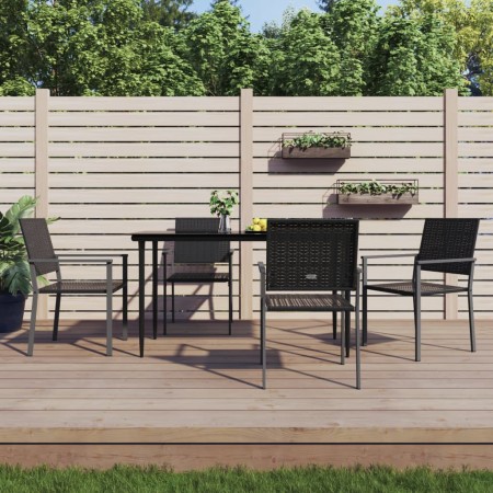 Gartenstühle 4 Stück schwarzes synthetisches Rattan 54x62,5x89 cm von vidaXL, Gartenstühle - Ref: Foro24-3187083, Preis: 162,...