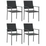 Gartenstühle 4 Stück schwarzes synthetisches Rattan 54x62,5x89 cm von vidaXL, Gartenstühle - Ref: Foro24-3187083, Preis: 148,...