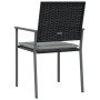 Garden chairs with 6 black synthetic rattan cushions, 54x62.5x89 cm by vidaXL, Garden chairs - Ref: Foro24-3187082, Price: 26...