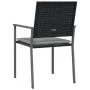 Kissen für Gartenstühle, 4 Stück, schwarzes synthetisches Rattan, 54 x 62,5 x 89 cm von vidaXL, Gartenstühle - Ref: Foro24-31...