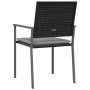 Sillas jardín cojines 4 uds ratán sintético negro 54x62,5x89 cm de vidaXL, Sillas de jardín - Ref: Foro24-3187081, Precio: 17...