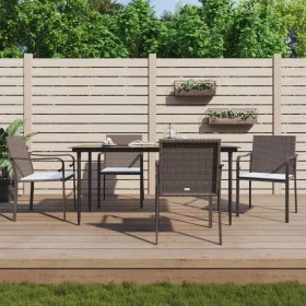 Garden chairs and cushions 4 pcs brown synthetic rattan 56x59x84cm by vidaXL, Garden chairs - Ref: Foro24-3187073, Price: 189...