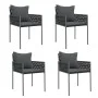 Gartenstühle und -kissen 4 Stk. synthetisches Rattan schwarz 54x61x83 cm von vidaXL, Gartenstühle - Ref: Foro24-3187089, Prei...