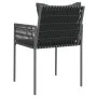 Gartenstühle und -kissen 4 Stk. synthetisches Rattan schwarz 54x61x83 cm von vidaXL, Gartenstühle - Ref: Foro24-3187089, Prei...