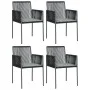 Sillas jardín con cojines 4 uds ratán PE negro 54x60,5x83,5cm von vidaXL, Gartenstühle - Ref: Foro24-3187091, Preis: 281,07 €...