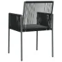 Sillas jardín con cojines 4 uds ratán PE negro 54x60,5x83,5cm von vidaXL, Gartenstühle - Ref: Foro24-3187091, Preis: 281,07 €...