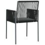 Sillas jardín con cojines 4 uds ratán PE negro 54x60,5x83,5cm by vidaXL, Garden chairs - Ref: Foro24-3187091, Price: 263,85 €...