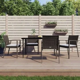 Gartenstühle Kissen 4 Stück synthetisches Rattan braun 56,5x57x83cm von vidaXL, Gartenstühle - Ref: Foro24-3187077, Preis: 26...