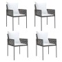 Sillas jardín y cojines 4 uds ratán sintético marrón 54x61x83cm by vidaXL, Garden chairs - Ref: Foro24-3187087, Price: 272,40...