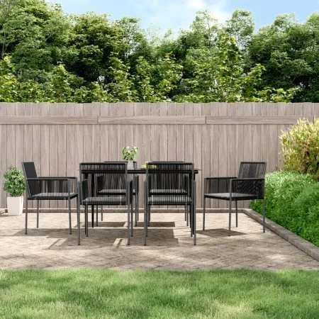 Sillas jardín con cojines 6 uds ratán PE negro 54x60,5x83,5cm de vidaXL, Sillas de jardín - Ref: Foro24-3187092, Precio: 418,...
