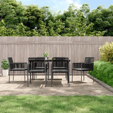 Sillas jardín con cojines 6 uds ratán PE negro 54x60,5x83,5cm de vidaXL, Sillas de jardín - Ref: Foro24-3187092, Precio: 392,...