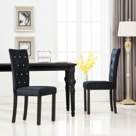 Esszimmerstühle 2 Einheiten aus schwarzem Samt von vidaXL, Essstühle - Ref: Foro24-246486, Preis: 170,36 €, Rabatt: %