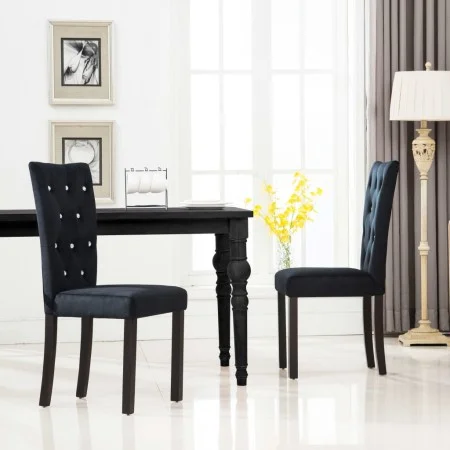 Sillas de comedor 2 unidades terciopelo negro de vidaXL, Sillas de comedor - Ref: Foro24-246486, Precio: 167,29 €, Descuento: %