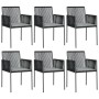 Gartenstühle mit Kissen 6 Stück schwarzes PE-Rattan 54x60,5x83,5cm von vidaXL, Gartenstühle - Ref: Foro24-3187092, Preis: 392...