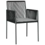Sillas jardín con cojines 6 uds ratán PE negro 54x60,5x83,5cm de vidaXL, Sillas de jardín - Ref: Foro24-3187092, Precio: 418,...