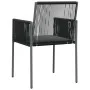 Gartenstühle mit Kissen 6 Stück schwarzes PE-Rattan 54x60,5x83,5cm von vidaXL, Gartenstühle - Ref: Foro24-3187092, Preis: 418...