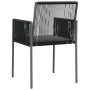 Sillas jardín con cojines 6 uds ratán PE negro 54x60,5x83,5cm de vidaXL, Sillas de jardín - Ref: Foro24-3187092, Precio: 392,...