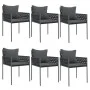 Garden chairs and cushions 6 pcs black synthetic rattan 54x61x83 cm by vidaXL, Garden chairs - Ref: Foro24-3187090, Price: 46...