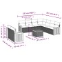 Set de sofás de jardín 10 pzas cojines ratán sintético negro