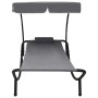 Außenliege mit Baldachin und grauem Kissen von vidaXL, Liegen - Ref: Foro24-48079, Preis: 87,40 €, Rabatt: %
