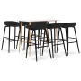 Mesa alta y taburetes de bar 7 piezas blanco y negro de vidaXL, muebles para cocinas y comedores - Ref: Foro24-3057451, Preci...