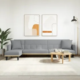 Sofá cama en forma de L tela gris claro 275x140x70 cm de vidaXL, Sofás - Ref: Foro24-3157232, Precio: 437,04 €, Descuento: %