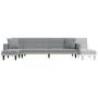 L-shaped sofa bed light gray fabric 275x140x70 cm by vidaXL, Sofas - Ref: Foro24-3157232, Price: 437,09 €, Discount: %