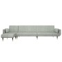 L-förmiges Schlafsofa aus hellgrauem Samt, 275 x 140 x 70 cm von vidaXL, Sofas - Ref: Foro24-3157206, Preis: 453,21 €, Rabatt: %