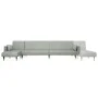 L-förmiges Schlafsofa aus hellgrauem Samt, 275 x 140 x 70 cm von vidaXL, Sofas - Ref: Foro24-3157206, Preis: 454,03 €, Rabatt: %