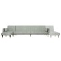 L-förmiges Schlafsofa aus hellgrauem Samt, 275 x 140 x 70 cm von vidaXL, Sofas - Ref: Foro24-3157206, Preis: 453,21 €, Rabatt: %