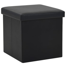 Taburete con almacenaje plegable cuero sintético negro von vidaXL, Klapphocker und Stühle - Ref: Foro24-247081, Preis: 28,30 ...