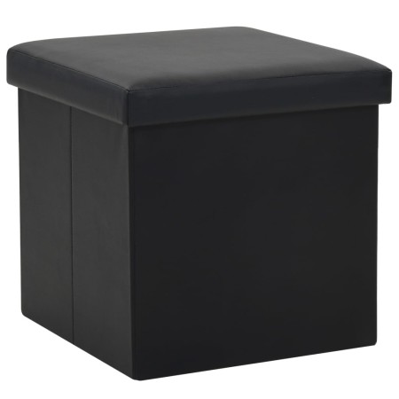 Taburete con almacenaje plegable cuero sintético negro von vidaXL, Klapphocker und Stühle - Ref: Foro24-247081, Preis: 28,30 ...