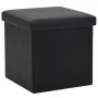 Taburete con almacenaje plegable cuero sintético negro by vidaXL, Folding stools and chairs - Ref: Foro24-247081, Price: 25,4...