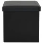 Taburete con almacenaje plegable cuero sintético negro by vidaXL, Folding stools and chairs - Ref: Foro24-247081, Price: 25,4...