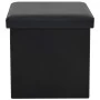 Taburete con almacenaje plegable cuero sintético negro by vidaXL, Folding stools and chairs - Ref: Foro24-247081, Price: 25,4...