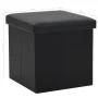 Taburete con almacenaje plegable cuero sintético negro by vidaXL, Folding stools and chairs - Ref: Foro24-247081, Price: 25,4...