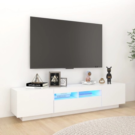Mueble para TV con luces LED blanco 180x35x40 cm de vidaXL, Muebles TV - Ref: Foro24-3081897, Precio: 134,60 €, Descuento: %