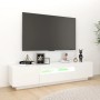 TV-Schrank mit weißen LED-Leuchten 180x35x40 cm von vidaXL, TV-Möbel - Ref: Foro24-3081897, Preis: 130,00 €, Rabatt: %