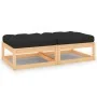 Garden footstool with cushions 2 pcs solid pine wood by vidaXL, Modular outdoor sofas - Ref: Foro24-3083723, Price: 108,63 €,...